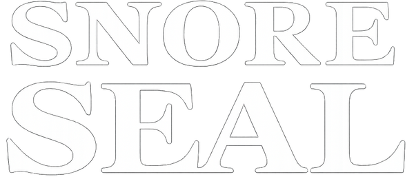 Text 'SNORE SEAL' in white on a white background